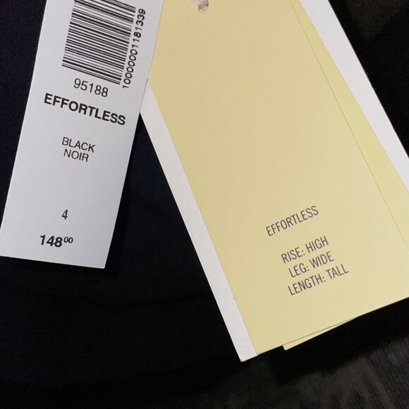 NWT Effortless Pant from Aritzia - Black Crepette, Size 4 Tall 33” inseam - Picture 3 of 8